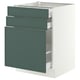 SEKTION / MAXIMERA Base cabinet/p-out storage/2 drwrs, white/Aspudden dark gray-green, 24x24x30 "
