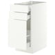 SEKTION / MAXIMERA Base cabinet/p-out storage/2 drwrs, white/Aspudden matt white, 15x24x30 "