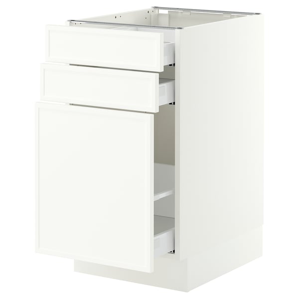 SEKTION / MAXIMERA Base cabinet/p-out storage/2 drwrs, white/Aspudden matt white, 18x24x30 "