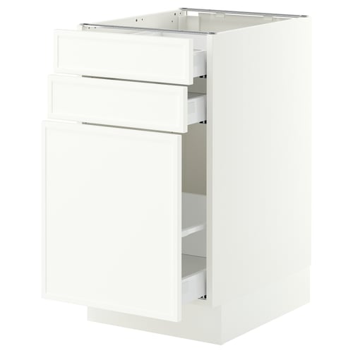 SEKTION / MAXIMERA Base cabinet/p-out storage/2 drwrs, white/Aspudden matt white, 18x24x30 "