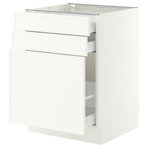 SEKTION / MAXIMERA Base cabinet/p-out storage/2 drwrs, white/Aspudden matt white, 24x24x30 "