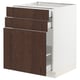 SEKTION / MAXIMERA Base cabinet/p-out storage/2 drwrs, white/Sinarp brown, 24x24x30 "