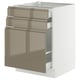 SEKTION / MAXIMERA Base cabinet/p-out storage/2 drwrs, white/Voxtorp high-gloss dark grey-brown, 24x24x30 "