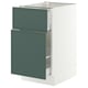 SEKTION / MAXIMERA Base cabinet/p-out storage/drawer, white/Aspudden dark gray-green, 18x24x30 "