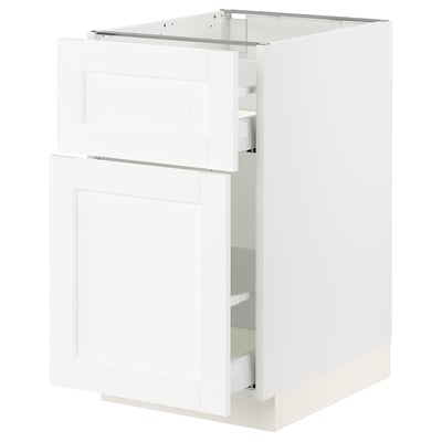 SEKTION / MAXIMERA Base cabinet/p-out storage/drawer, white Enköping/white wood effect, 18x24x30 "