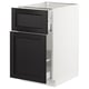 SEKTION kitchen cabinet in white with black-stained wood drawers and door featuring traditional character.