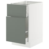 SEKTION / MAXIMERA Base cabinet/p-out storage/drawer, white/Nickebo matt grey-green, 18x24x30 "