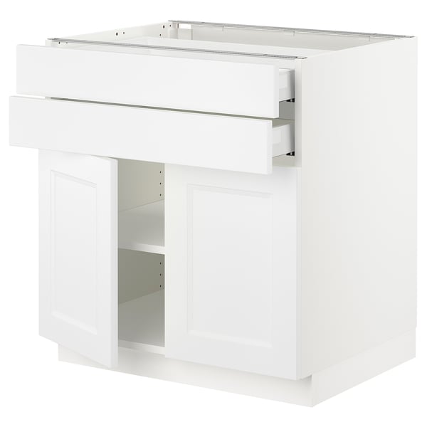 SEKTION / MAXIMERA Base cabinet w 2 doors/2 drawers, white/Axstad matt white, 30x24x30 "