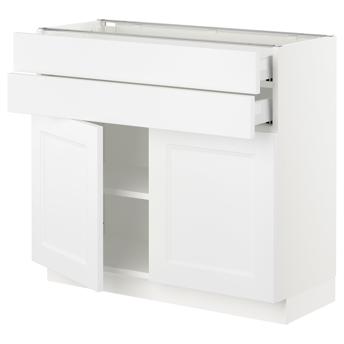 SEKTION / MAXIMERA, Base cabinet w 2 doors/2 drawers, white/Axstad matt white