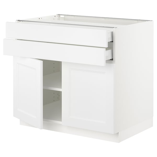 SEKTION / MAXIMERA Base cabinet w 2 doors/2 drawers, white/Axstad matt white, 36x24x30 "