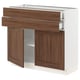SEKTION / MAXIMERA Base cabinet w 2 doors/2 drawers, white Enköping/brown walnut effect, 36x15x30 "