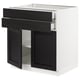 SEKTION / MAXIMERA Base cabinet w 2 doors/2 drawers, white/Lerhyttan black stained, 30x24x30 "