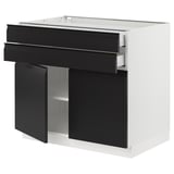 SEKTION / MAXIMERA Base cabinet w 2 doors/2 drawers, white/Upplöv matt anthracite, 36x24x30 "