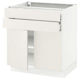 SEKTION / MAXIMERA Base cabinet w 2 doors/2 drawers, white/Veddinge white, 30x24x30 "