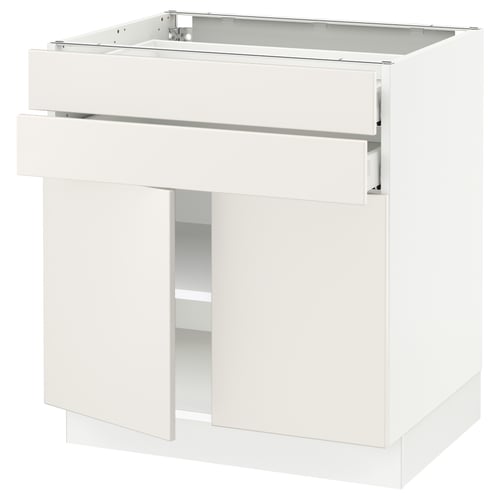 SEKTION: modern white kitchen cabinet, smooth doors, adjustable shelves, steel frame.