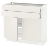SEKTION / MAXIMERA Base cabinet w 2 doors/2 drawers, white/Veddinge white, 36x15x30 "