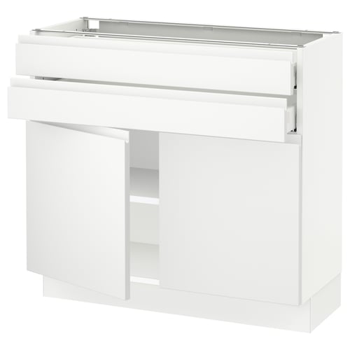 SEKTION kitchen unit, white, modern, flat surfaces, adjustable shelves, soft-closing drawers.