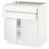 SEKTION / MAXIMERA Base cabinet w 2 doors/2 drawers, white/Voxtorp matt white, 30x24x30 "