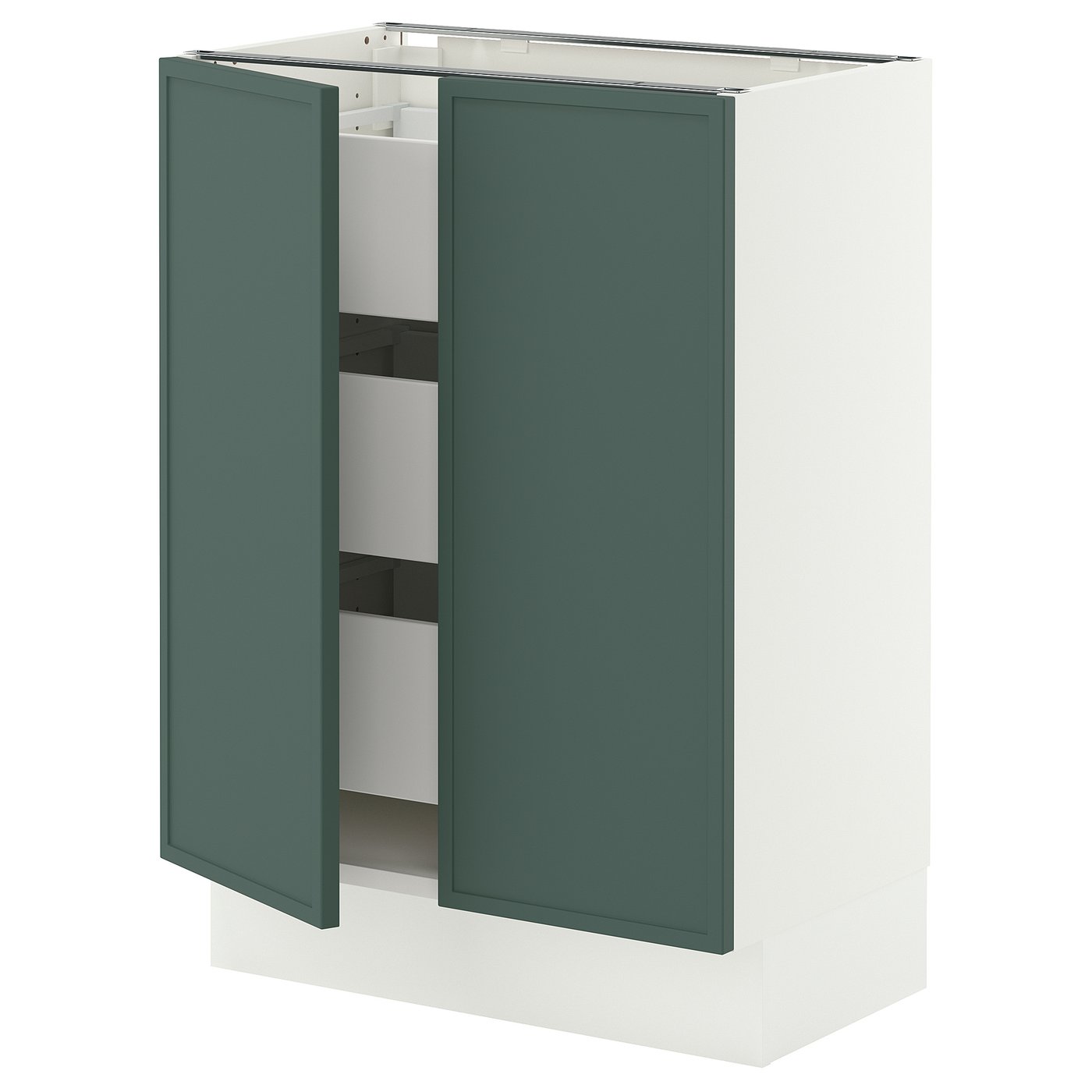 SEKTION / MAXIMERA base cabinet w 2 doors/3 drawers, white