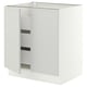 SEKTION / MAXIMERA Base cabinet w 2 doors/3 drawers, white/Aspudden light gray, 30x24x30 "