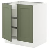 SEKTION / MAXIMERA Base cabinet w 2 doors/3 drawers, white/Axstad gray-green, 30x24x30 "