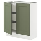 SEKTION / MAXIMERA Base cabinet w 2 doors/3 drawers, white/Axstad gray-green, 30x15x30 "