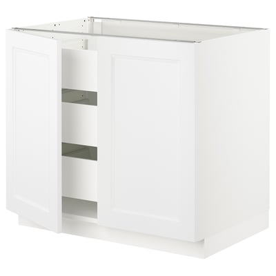 SEKTION / MAXIMERA Base cabinet w 2 doors/3 drawers, white/Axstad matt white, 36x24x30 "