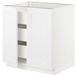 SEKTION / MAXIMERA Base cabinet w 2 doors/3 drawers, white/Axstad matt white, 30x24x30 "