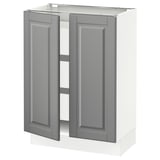 SEKTION / MAXIMERA Base cabinet w 2 doors/3 drawers, white/Bodbyn gray, 24x15x30 "