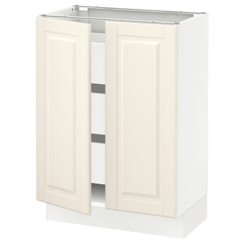 SEKTION kitchen cabinet in off-white with off-white doors, rectangular, featuring bevelled edges.