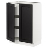 SEKTION / MAXIMERA Base cabinet w 2 doors/3 drawers, white/Lerhyttan black stained, 24x15x30 "