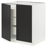 SEKTION / MAXIMERA Base cabinet w 2 doors/3 drawers, white/Nickebo matt anthracite, 30x24x30 "