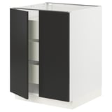 SEKTION / MAXIMERA Base cabinet w 2 doors/3 drawers, white/Nickebo matt anthracite, 24x24x30 "