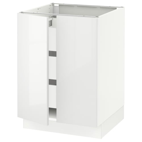 White SEKTION kitchen cabinet, glossy finish, rectangular shape, modern minimalist design.