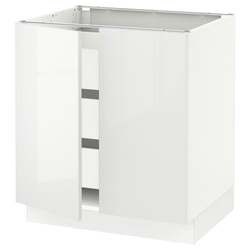 SEKTION kitchen cabinet, white, glossy finish, square shape, modern design.