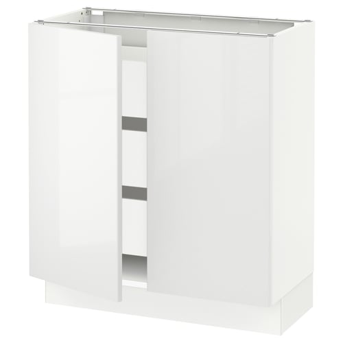 SEKTION white kitchen cabinet, glossy, rectangular, modern, two doors.