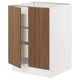 SEKTION / MAXIMERA Base cabinet w 2 doors/3 drawers, white/Tistorp brown walnut effect, 24x24x30 "
