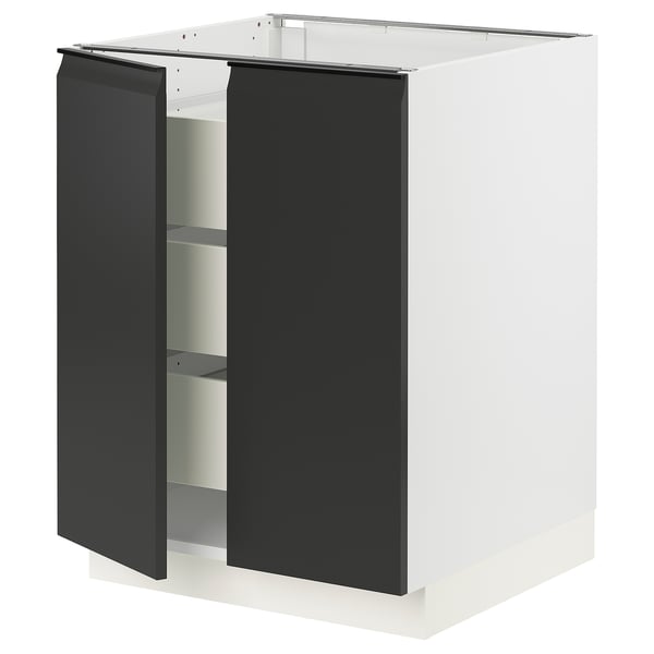 SEKTION / MAXIMERA Base cabinet w 2 doors/3 drawers, white/Upplöv matt anthracite, 24x24x30 "