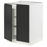 SEKTION / MAXIMERA Base cabinet w 2 doors/3 drawers, white/Upplöv matt anthracite, 24x24x30 "