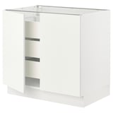 SEKTION / MAXIMERA Base cabinet w 2 doors/3 drawers, white/Vallstena white, 36x24x30 "