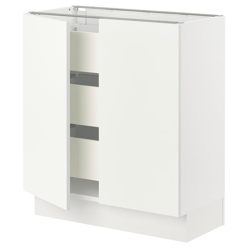 SEKTION kitchen cabinet, white, modern design, two shelves.