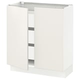 SEKTION / MAXIMERA Base cabinet w 2 doors/3 drawers, white/Veddinge white, 30x15x30 "