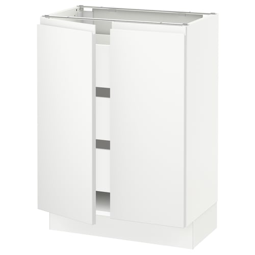 SEKTION white kitchen cabinet, modern minimalist design with integrated handles, 25-year guarantee.