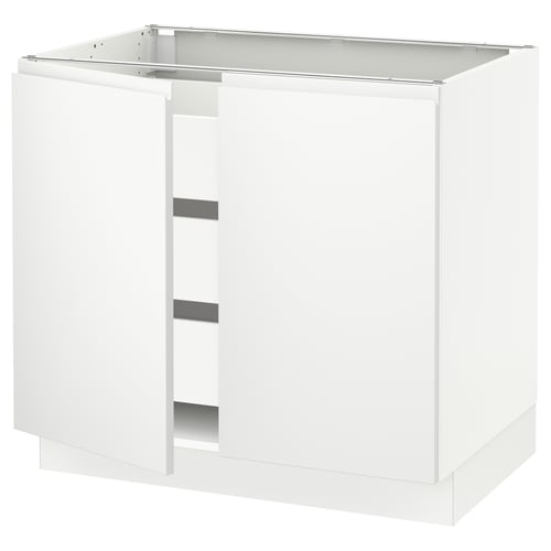 SEKTION white kitchen cabinet, sleek modern design, glossy finish, rectangular shape, minimalist style.