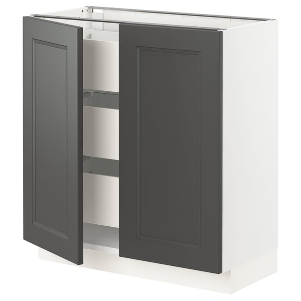 Sektion Maximera Base Cabinet W 2 Doors 3 Drawers White