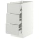 SEKTION / MAXIMERA Base cabinet w 3 fronts/4 drawers, white/Aspudden light gray, 15x24x30 "