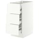 SEKTION / MAXIMERA Base cabinet w 3 fronts/4 drawers, white/Aspudden matt white, 15x24x30 "