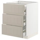 SEKTION / MAXIMERA Base cabinet w 3 fronts/4 drawers, white/Stensund beige, 24x24x30 "