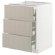 SEKTION / MAXIMERA Base cabinet w 3 fronts/4 drawers, white/Stensund beige, 24x24x30 "