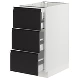 SEKTION / MAXIMERA Base cabinet w 3 fronts/4 drawers, white/Upplöv matt anthracite, 15x24x30 "
